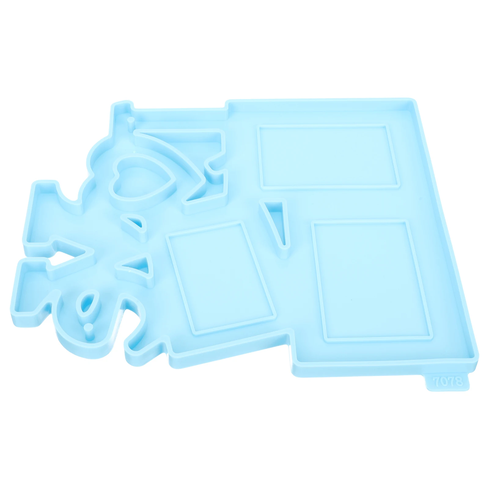 

DIY Heart Photo Frame Mold 7078 Blue Silicone Recyclable Nonstick Easy Valentine Decoration Gift Idea