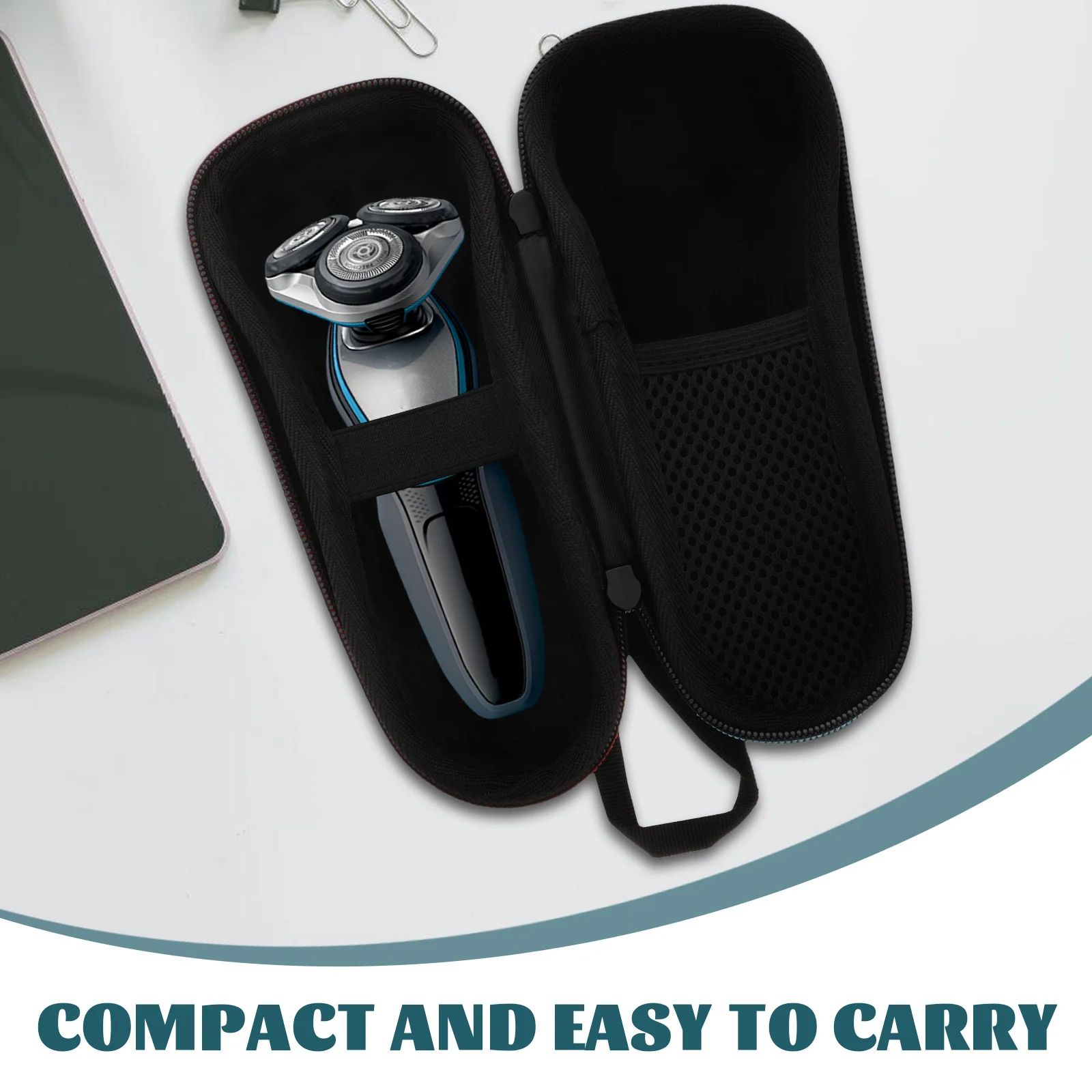 حقيبة ماكينة حلاقة سوداء للسفر مضادة للضغط وحقيبة تخزين واقية محمولة لرحلات العمل والمغامرات الخارجية المتوافقة #4