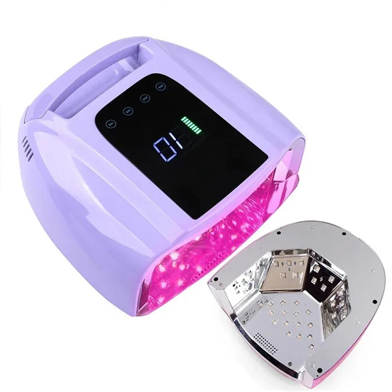 96W spiegelreflecterende nagellamp met metalen pad Draadloze manicuredroger Draadloos UV-licht voor nagels Oplaadbare nagel UV LED-lamp