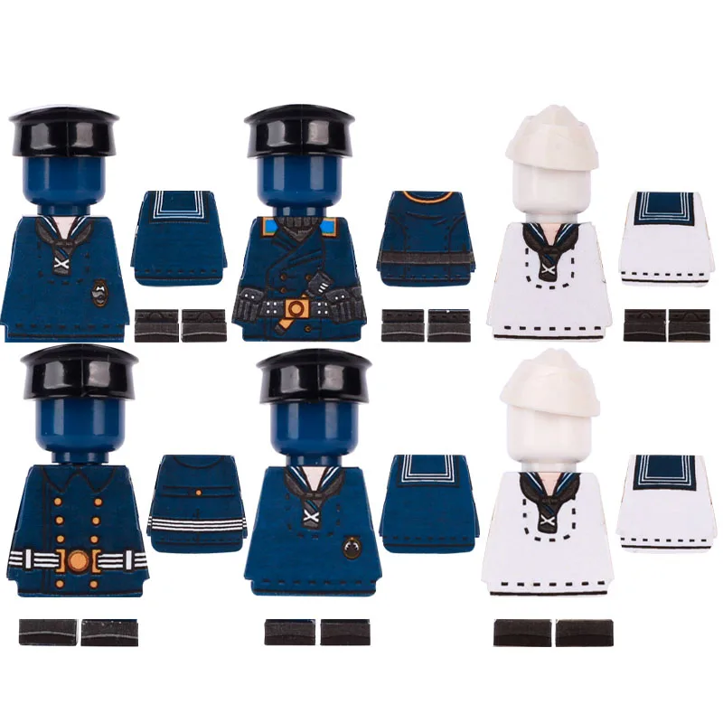 WW2 Soldato Militare Parti Stampate Building Block Tedesco Britannico Sovietico Esercito USA Figure Abbigliamento Adesivo Mattoni Mini Giocattoli FAI DA TE