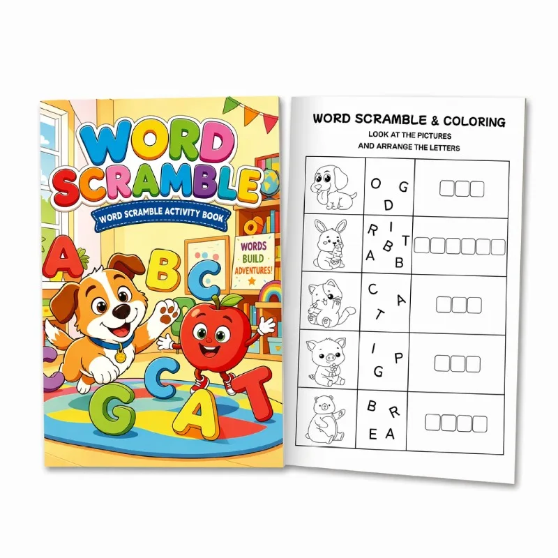 Children's Word Search Coloring Book with 12 Themes - Word Search Coloring for English and Intelligence Development