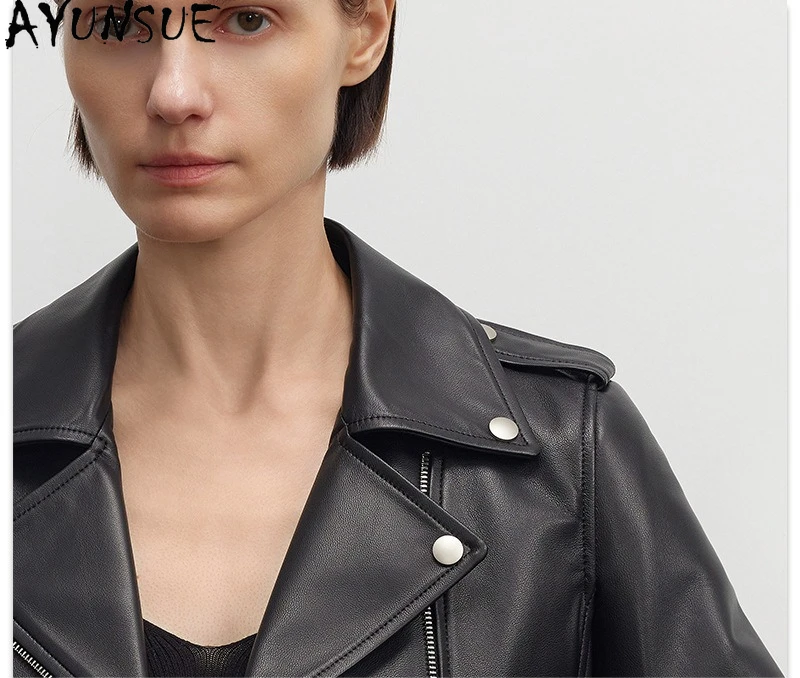 AYUNSUE veste en cuir véritable femmes 2025 manteaux en peau de mouton pour femmes nouveau dans les vêtements d'extérieur printemps automne vêtements Streetwear onderdelenха Жiichtха Ж misce