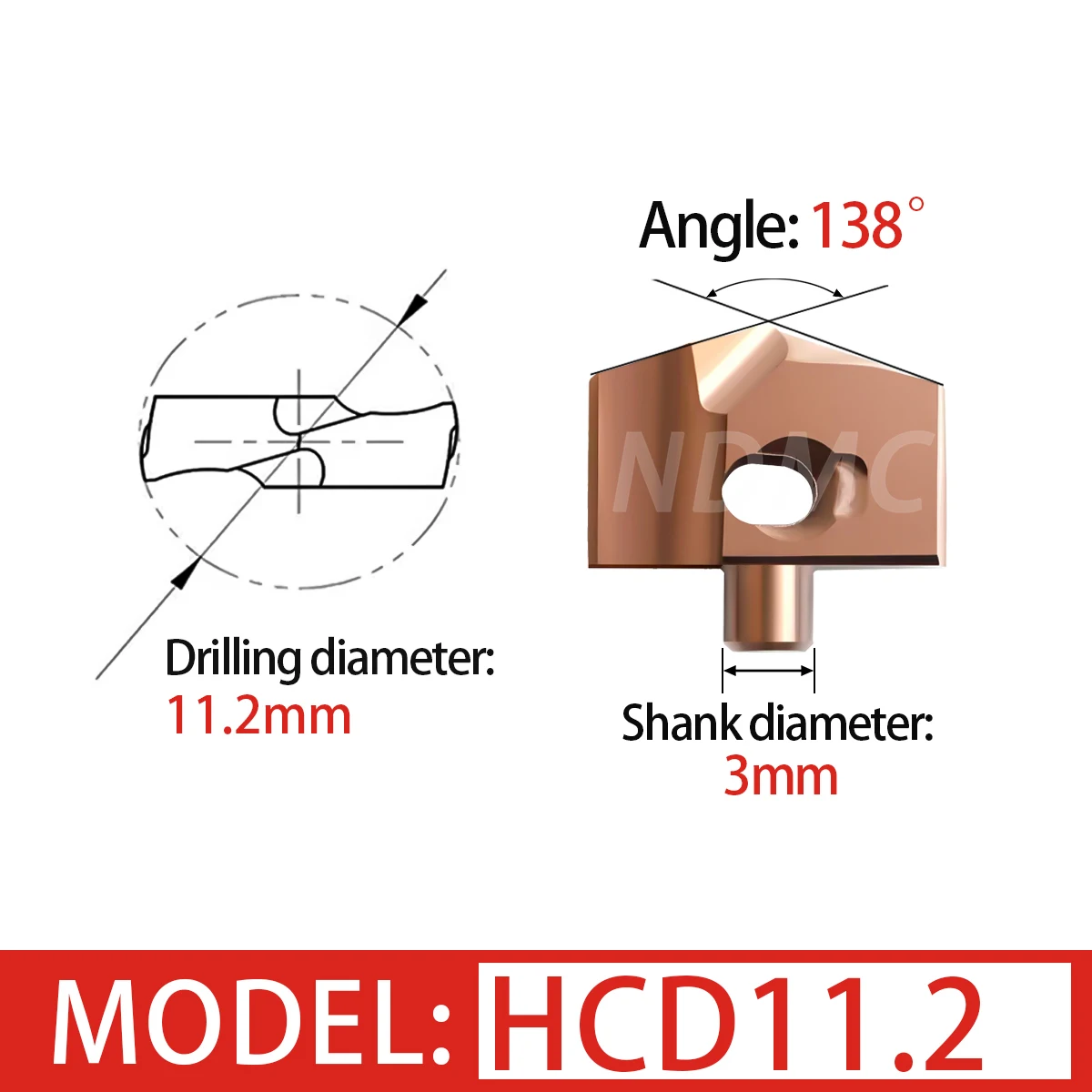 CNC Wolfraamstaal Schop Boren Blade HCD10.0-HCD25.5 Kroon Boren Blade HCD Universele Solide Harde Legering Diep Gat Blade ook