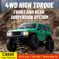JJRC C8809 1:18 Full Scale Simulation Model Jeep RC Car 2.4G 4WD Motor Pickup Climbing Off-Road Model Cars Toys for Boys Gift