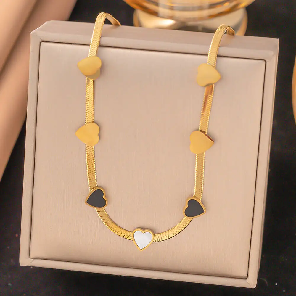 Titanium Steel Jewelry Set, Dainty Necklace & Bracelet 2Pcs Set, Waterproof Chain Jewelry for Women, Multiple Styles Available