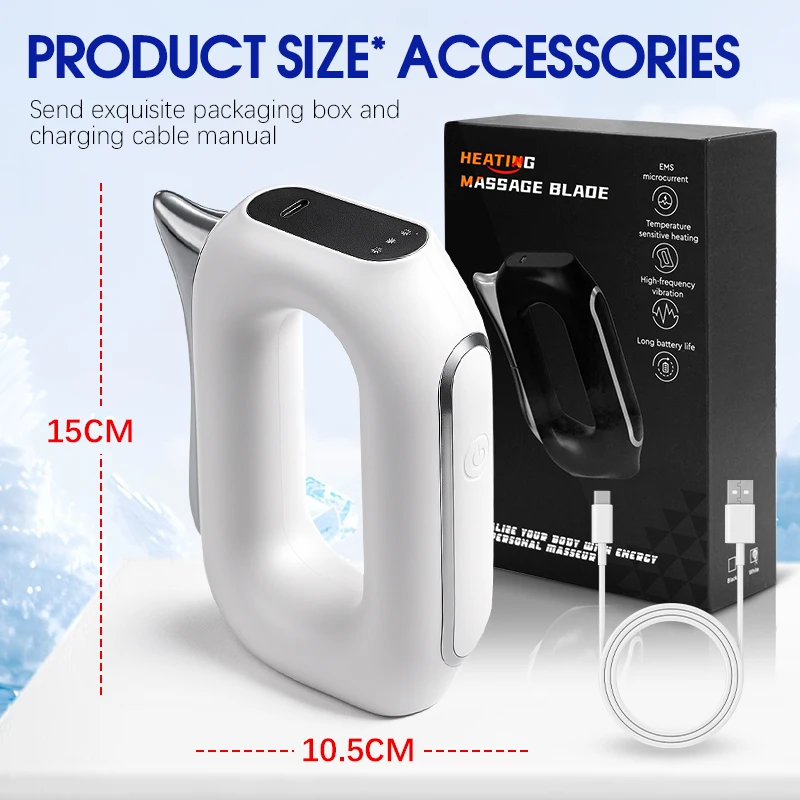 Raspador de Fascia eléctrico, masajeador EMS, Micro compresión actual, vibración muscular, relajación, levantamiento corporal, cuchillo de masaje para raspar