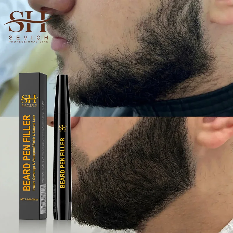 Waterproof Beard Pen Filler Men Moustache Coloring Pen Beard Coloring Filling Enhancer Black Fiber Hair Stuffing Care