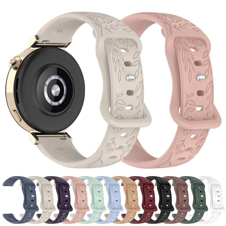 20 22mm 3D Flowers Silicone Strap for Samsung Galaxy Watch 7 FE 6 5 4 40mm 44mm Classic Bracelet Huawei Watch GT6/5/4 46mm Band