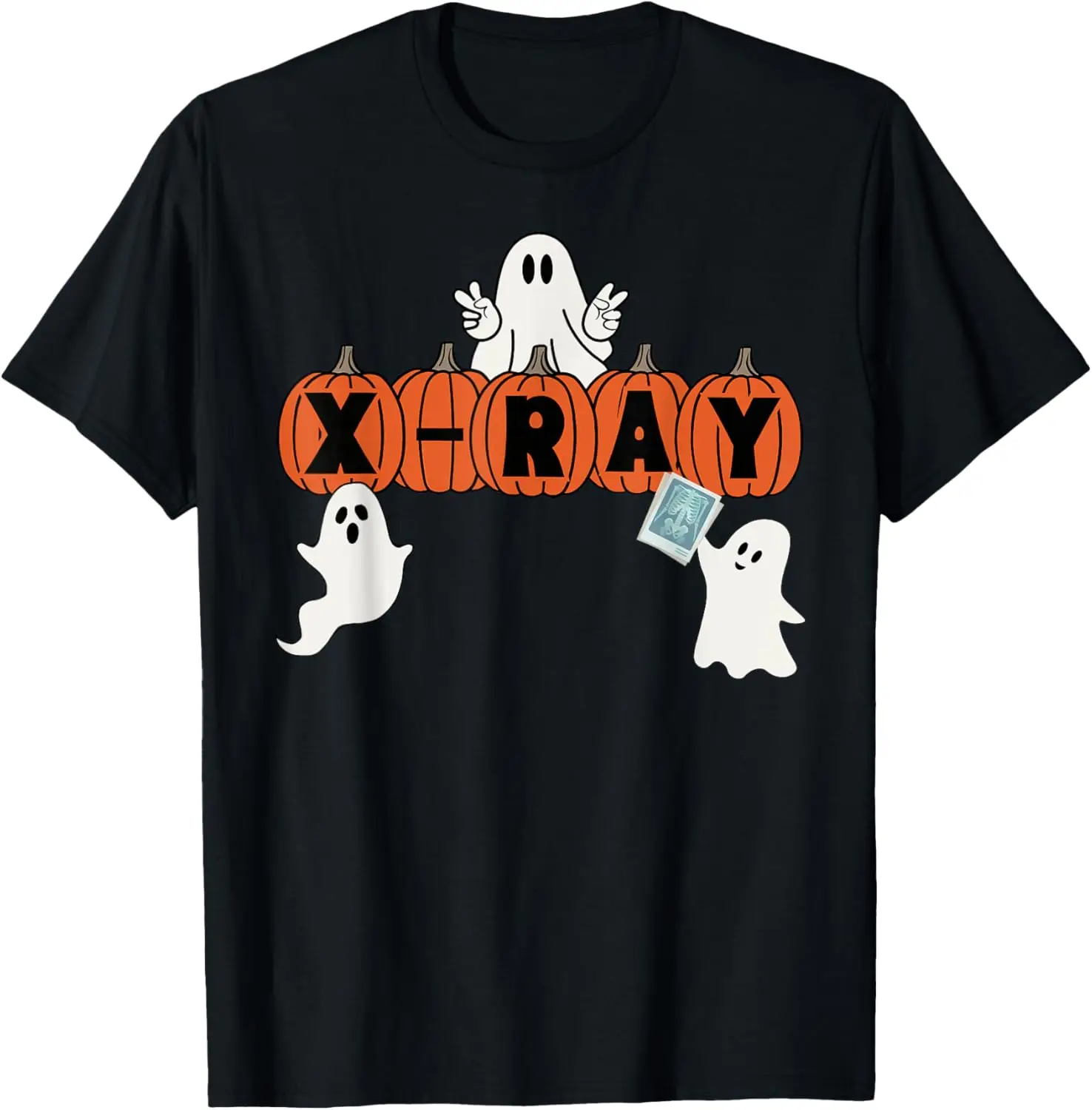 Funny X-Ray Tech Halloween Pumpkins Ghost Radiology Tech T-Shirt