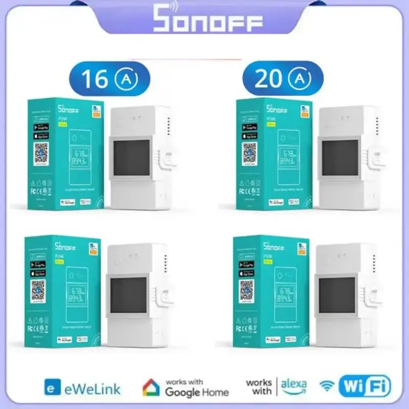 

Выключатель SONOFF POW Elite, 16 А/20 А, Wi-Fi, смарт-дом, ЖК-экран, работает с приложением Alexa Google Home EWeLink