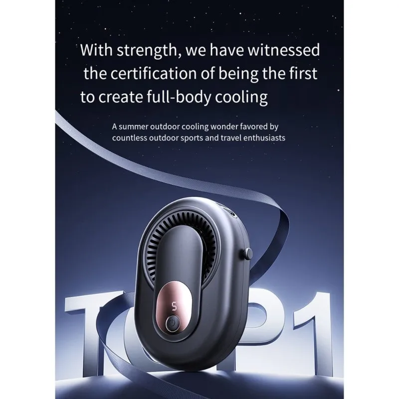 2026 New USB Rechargeable Portable Waist Fan, Multi-Speed, Low Noise, Neck Strap Design For Outdoor Work
