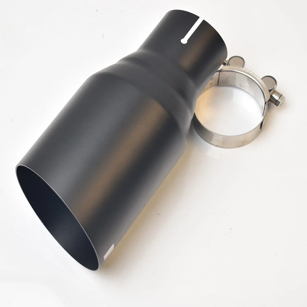Rユニバーサルステンレス鋼車マフラーアクセサリーマットブラックスラッシュカットエンドパイプ自動車排気チップ