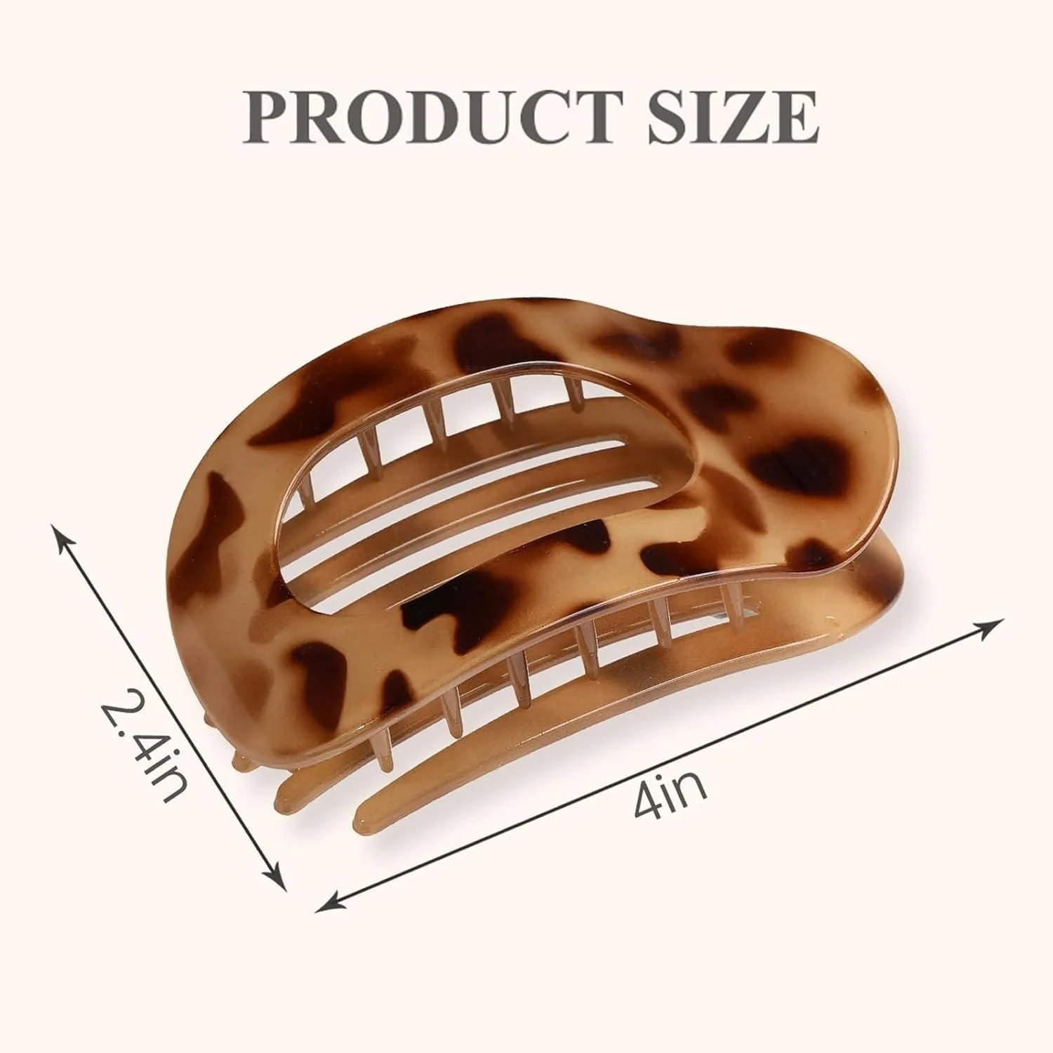 4 PCS Flat Hair Clips, Round Lay Down Hair Claw Clips for Women Girls, Comfortable Curved Flat Clips for Thick Thin Hair