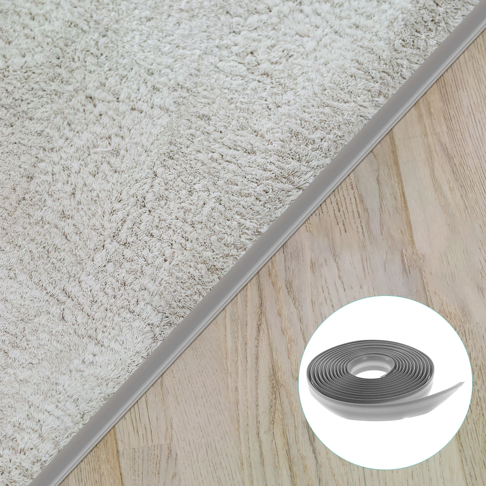 

5M Floor Transition Strip Flexible Carpet to Tile Threshold Edging Trim for Doorways Flooring Cover Strips Anti-Scratch