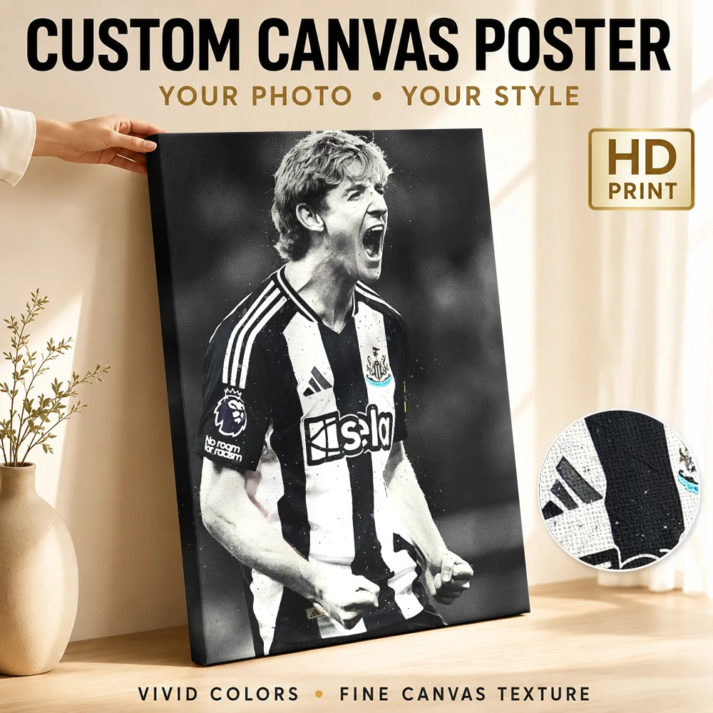 Anthony Gordon Goal Celebration Canvas Painting Poster Dynamic Style Wall Art With Personalized Photo For Bedroom Ideal Fan Gift