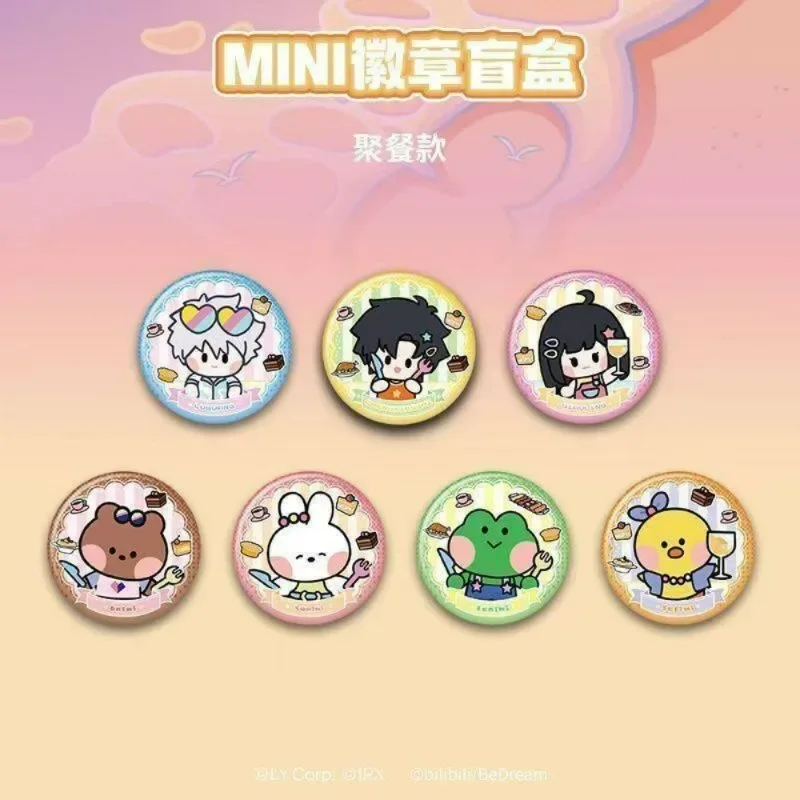 Link Click LINE FRIENDS Minini Badge Blind Bag Cheng Xiaoshi Lu Guang Anime Collectible Ornament Surprise Birthday Gift For Fan