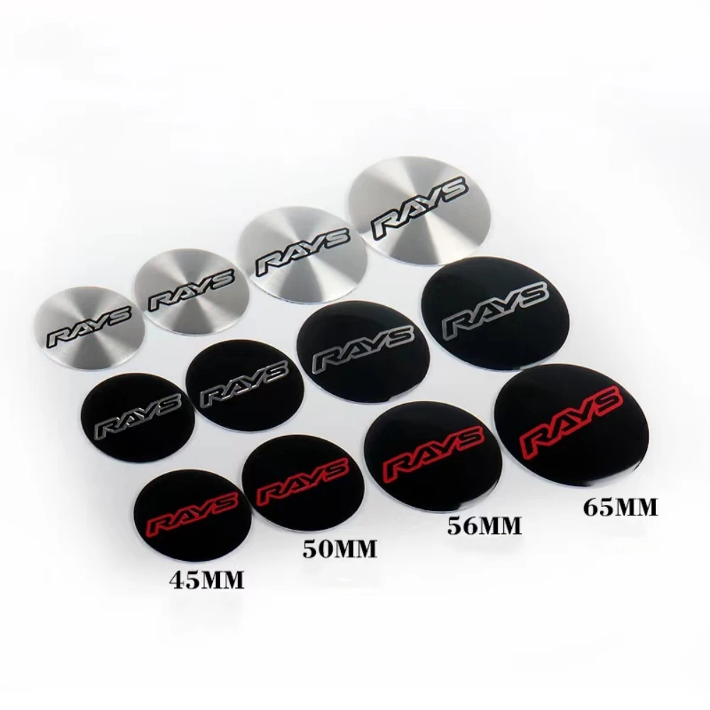 

4pcs 45MM 50MM 56MM 65MM RAYS Emblem Logo Car Stickers Car Wheel Center Hub Cap Sticker Car Badge Decal Car Styling Accessories