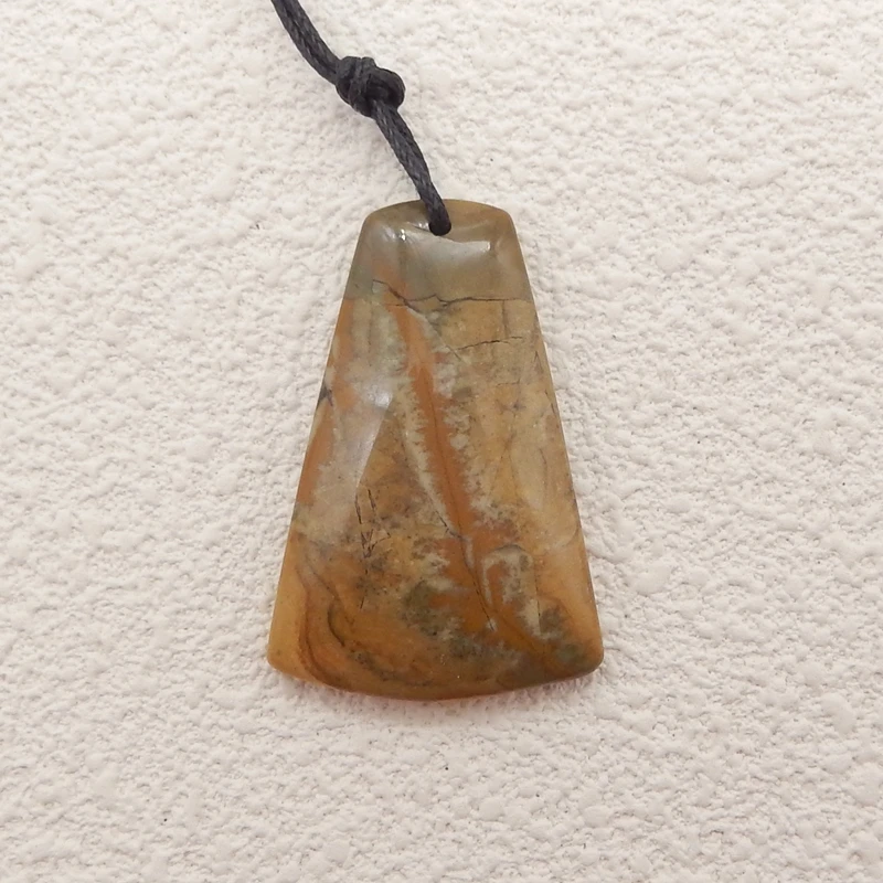 

Natural Multi-Color Picasso Jasper Fashion Pendant Bead Accessories 43x29x7mm 13.2g Semiprecious Jewelry