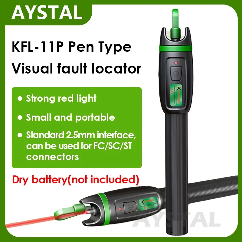 Optical Fiber Laser Pen Type Visual Fault Locator KFL-11P Optic Laser Aluminum Alloy Material 10Mw 20Mw 30Mw Testing Range