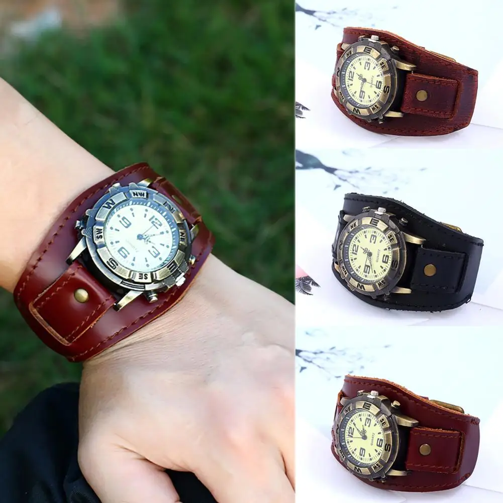 Quartz Watch Accurate Faux Leather Band Faux Leather Strap Accurate Quartz Wristwatch Wristwatch for Work