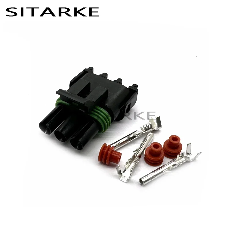 1 conjunto de 3 pinos 12010717 12015793   Cabo do radiador de refrigeração do motor de automóvel, conector de conexão do sensor de temperatura para delphi