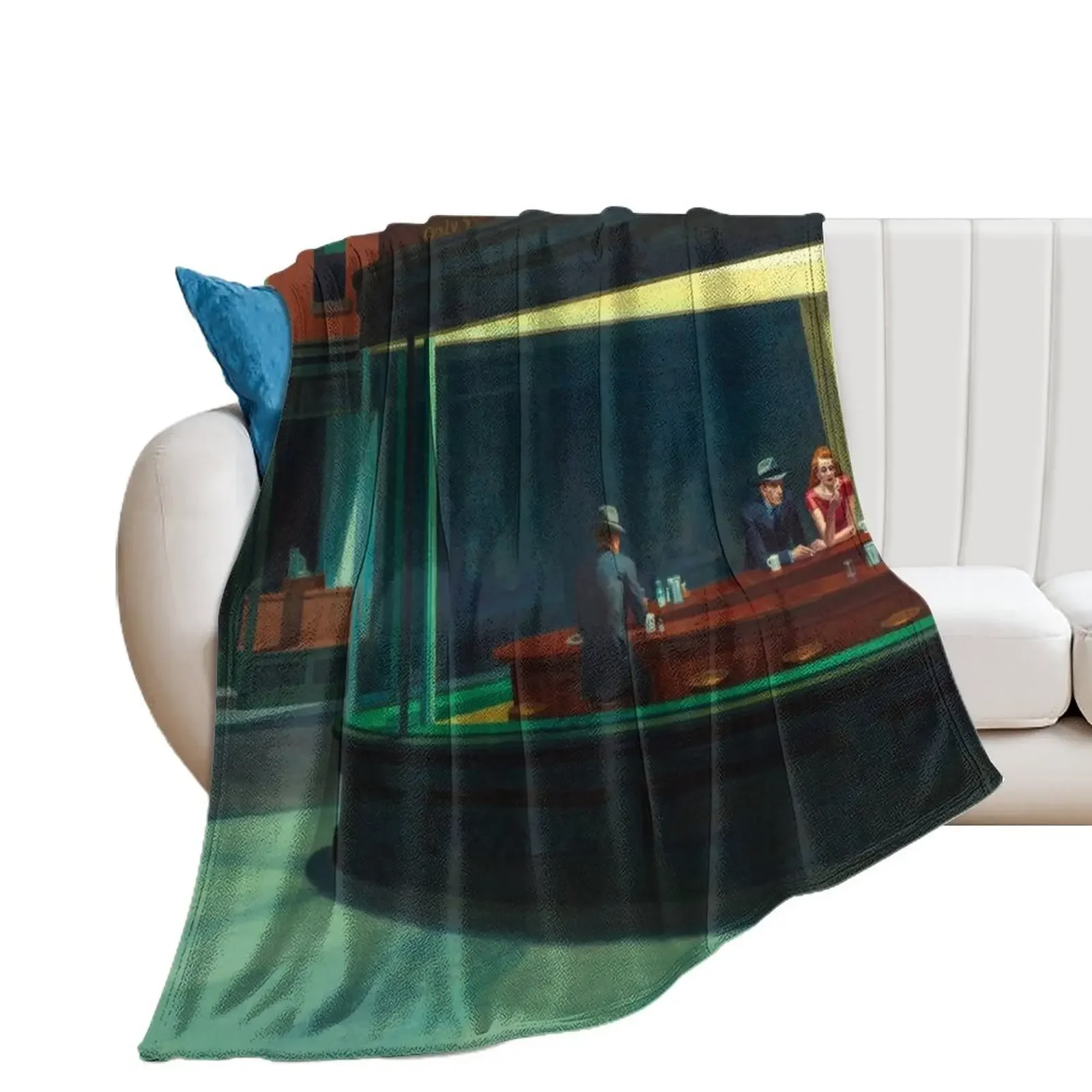 Nighthawks by Edward Hopper Throw Blanket Summer Beddings Soft Plush Plaid Personalized Gift Blankets