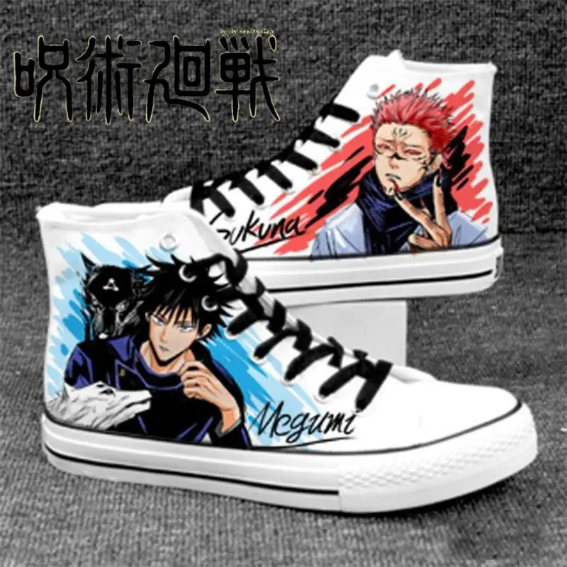 Jujutsu Kaisen Anime Satoru Gojo Sneakers Basketball Shoes Geto Cartoon Printing Casual Comfortable Canvas Shoes Birthday Gift