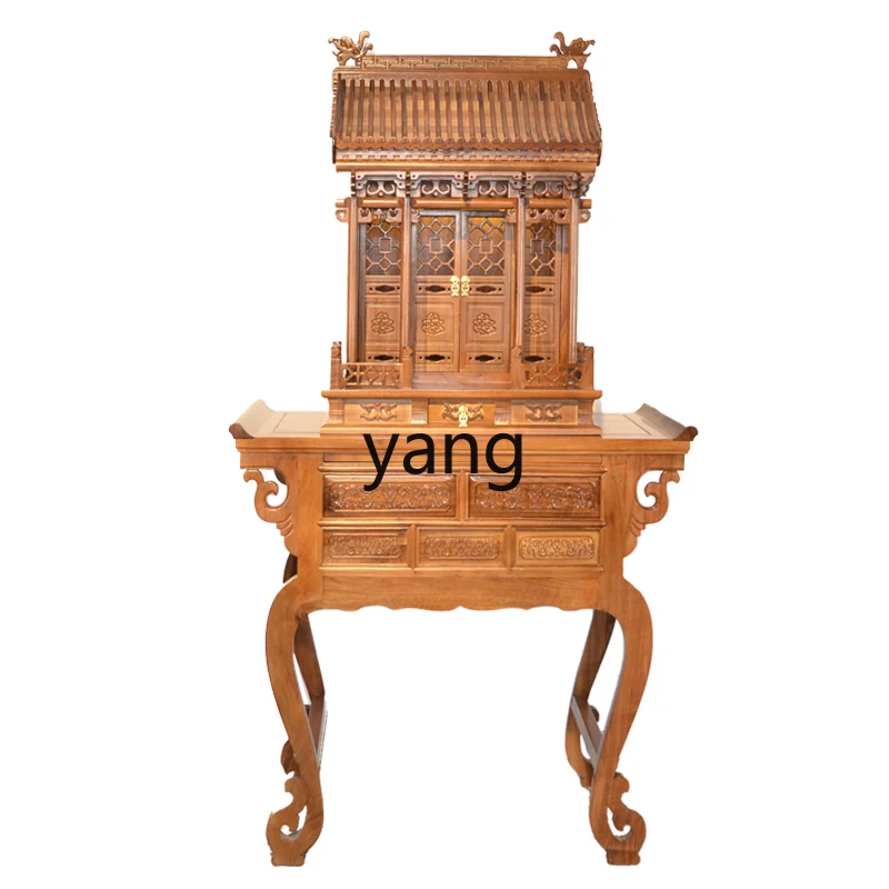 

Lmm solid wood Buddhist niche with door Standing cabinet Supply table Shrine household Buddha statue Guanyin table