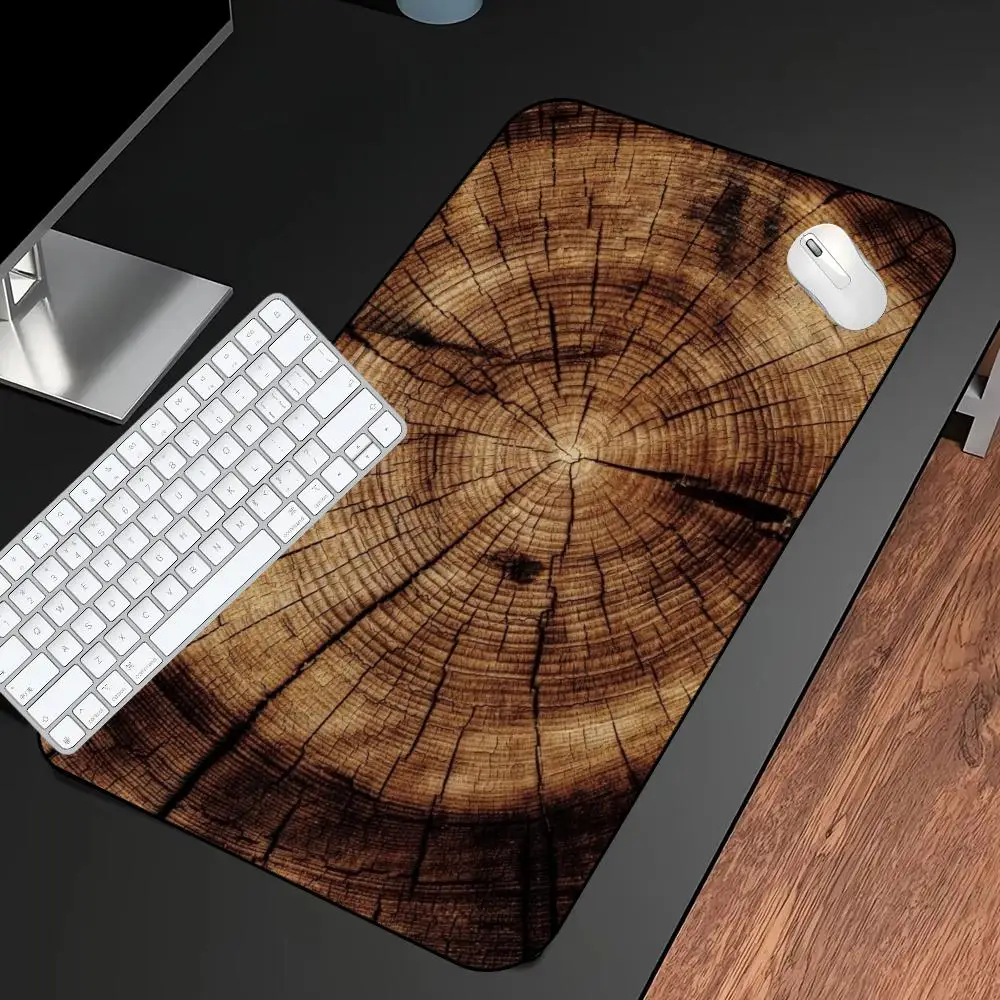 Large XXL Gaming MousePad Desk Mat Keyboard Pad Tree Ring Wood Slice Timber Texture Print Minimal Extended Office Desk Mat Decor