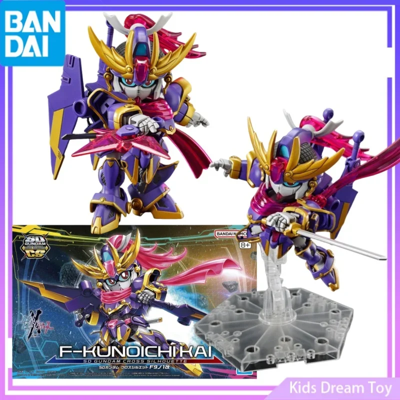 Bandai in Stock Original SD GUNDAM CROSS SILHOUETTE F-KUNOICHI KAI Anime Action Figures Toys Collectible Model Gifts for Kids