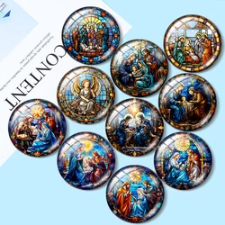 Holy night of the nativity 10pcs 12mm/16mm/18mm/25mm Round Photo Glass Cabochon Demo Flat Back Making findings