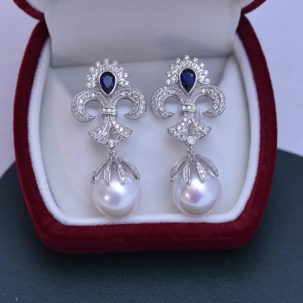 Fashionable classic luxury AAAA12-13mm natural Japanese round pearl pendant+earring set 925s, can be sold separately