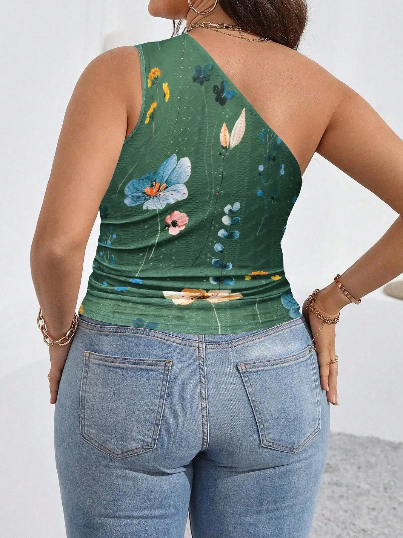 【Plus Size】 Floral Print Tank Top, Casual Sleeveless Top for Daily Wear, Women Plus Clothing for All Seasons image 2