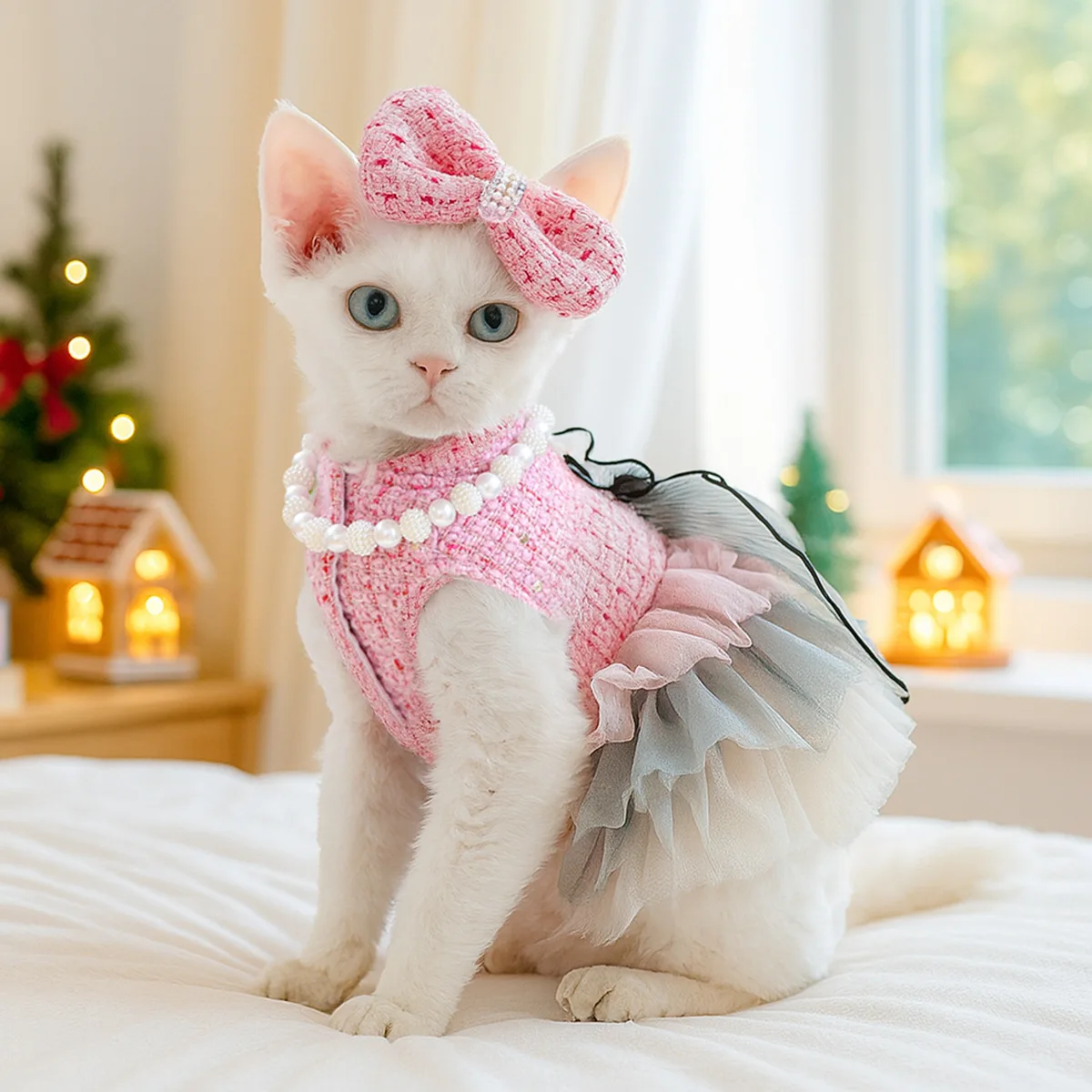 

Роскошное розовое платье с котом, комплект пальто, одежда принцессы для собак, одежда для домашних животных с бантом, шпилька, нагрудник, комплект ювелирных изделий