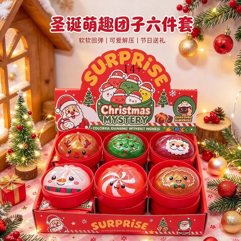 Christmas Dumpling Squishy Snowman, Elk, Santa Claus Squeeze adult Toys with Box Stress Relief Merry Christmas New Year Gift 202
