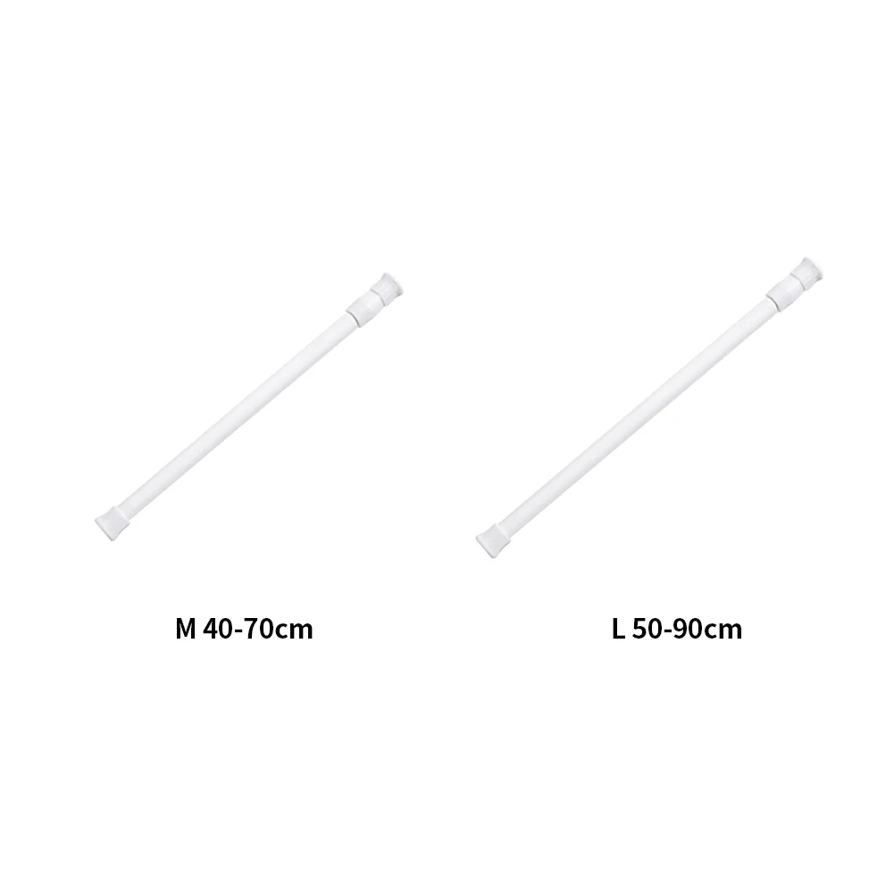 Spring Loaded Extendable Sticks Shower Curtain Rail Pole Adjustable Telescopic Pole Cupboard Wardrobe Hanging Rod No Drilling