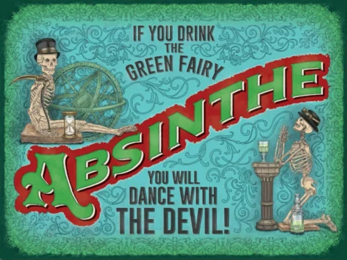 

Absinthe green fairy the devil металлический знак табличка винтажный Ретро Паб Бар мужская пещера