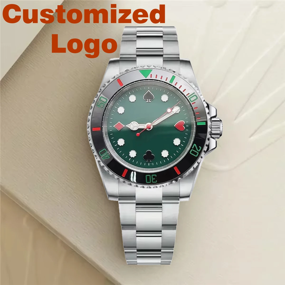 No Logo NH35 Watches Poker Series Watches Ice Blue Luminous Support Personalized Logo Assembly NH35 Movement