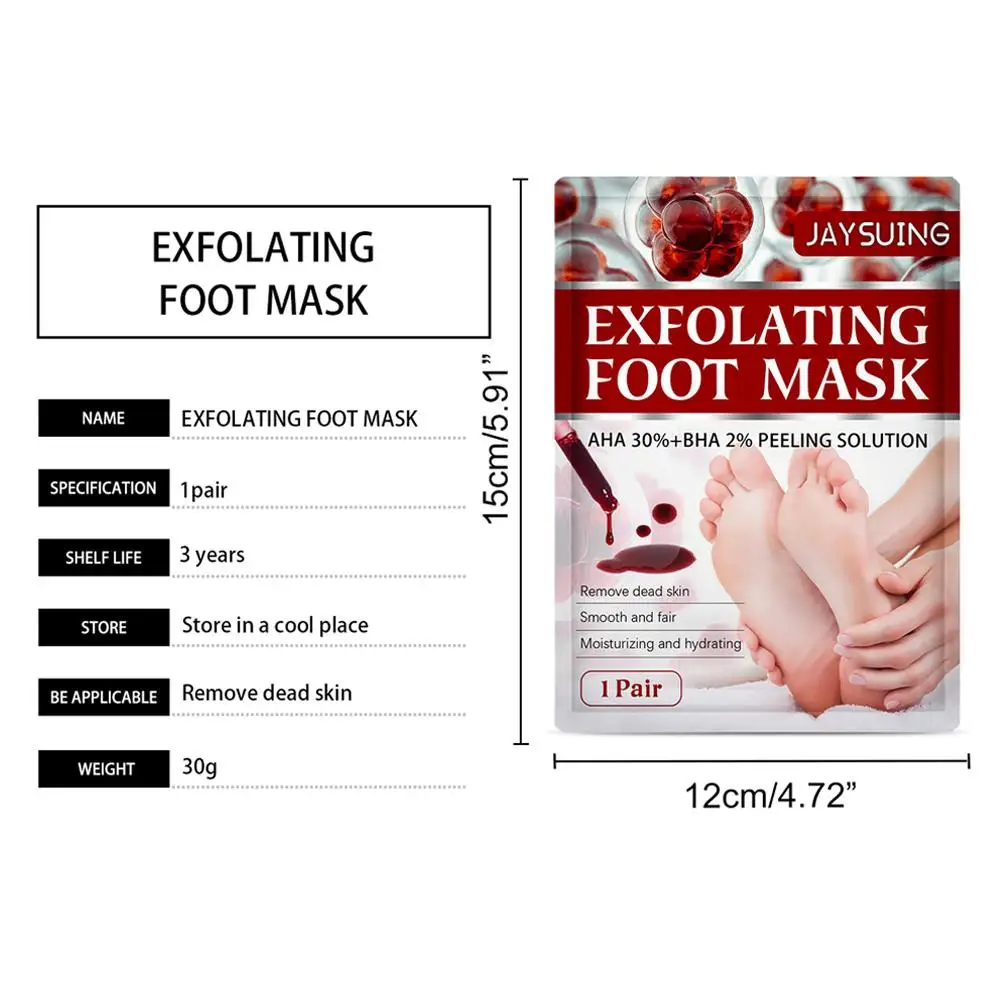 JAYSUING قدم قناع الجوارب قشر أداة العناية بالقدم ترطيب باديكير مكافحة الكراك كعب القدم مزيل الجلد الميت لمكافحة الكراك