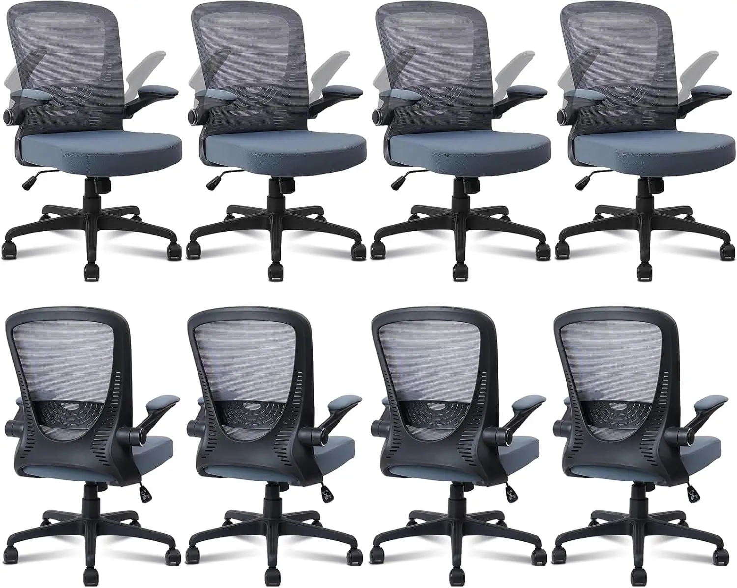 

Desk Chairs With Wheels, Ergonomic Rolling Mesh Office Chair Adjustable Height And Lumbar Support Home Office Computer Chair
