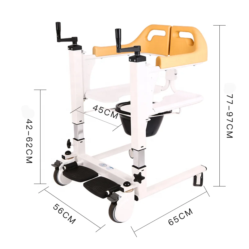 Multifunctional Lift with Toilet seat Cushion Nursing Chair Bath Patient Elderly Transfer Wheelchair for Home Hospital Care