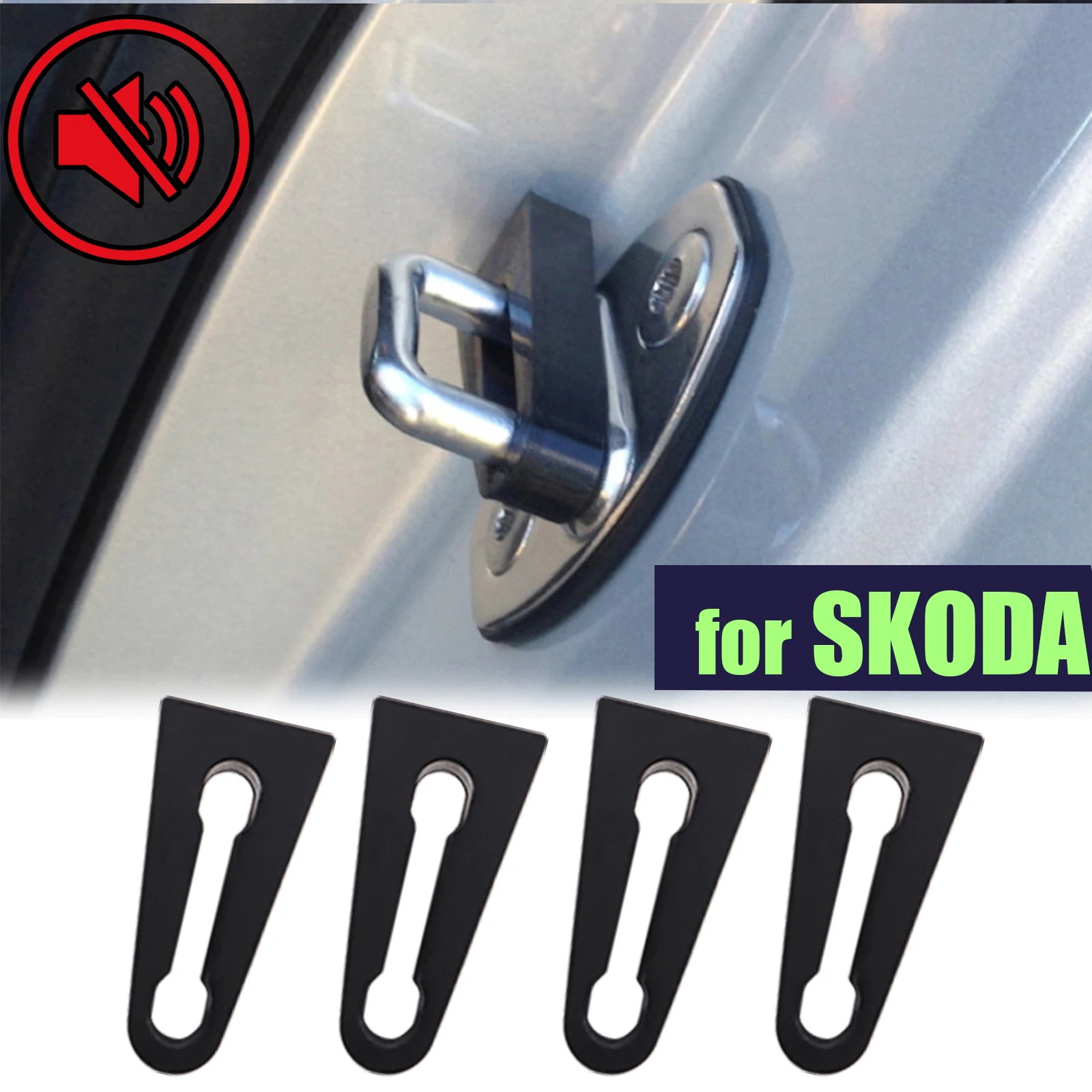 Car Door Lock Sound Deadener Damper Soundproofing Quiet Buffer For Skoda Fabia Kodiaq Octavia Rapid Superb Yeti Soundproof Quiet