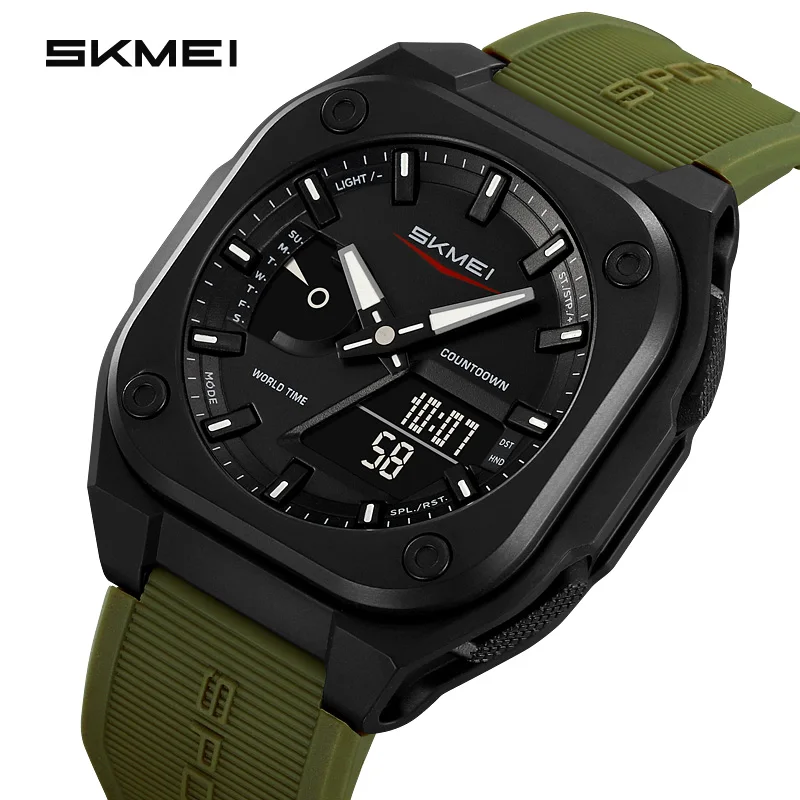 SKMEI Chrono Waterproof Wristwatch Outdoor Double Display Digital Electronic Watch Fashion Business Quartz Watches For Men Women