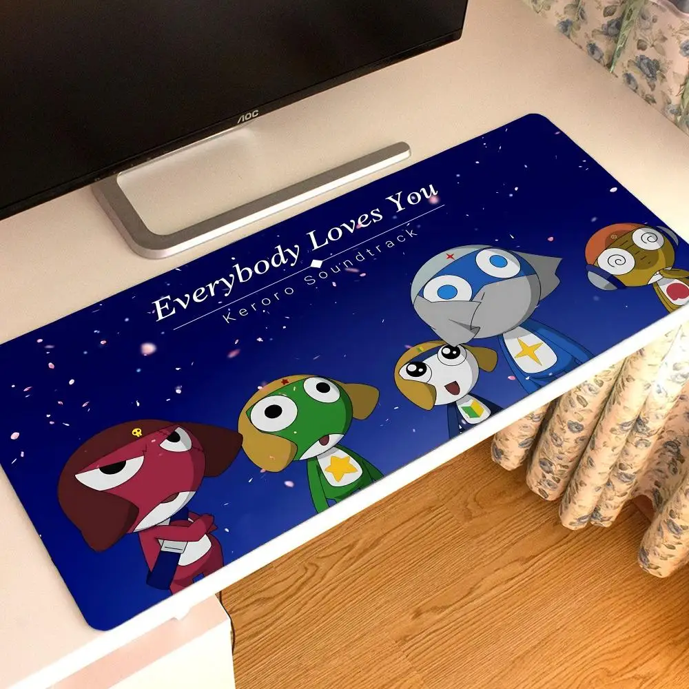 Keroro Alfombrilla para ratón, alfombrillas para teclado, goma Kawai, alfombrilla de escritorio antideslizante, XXL90x40cm