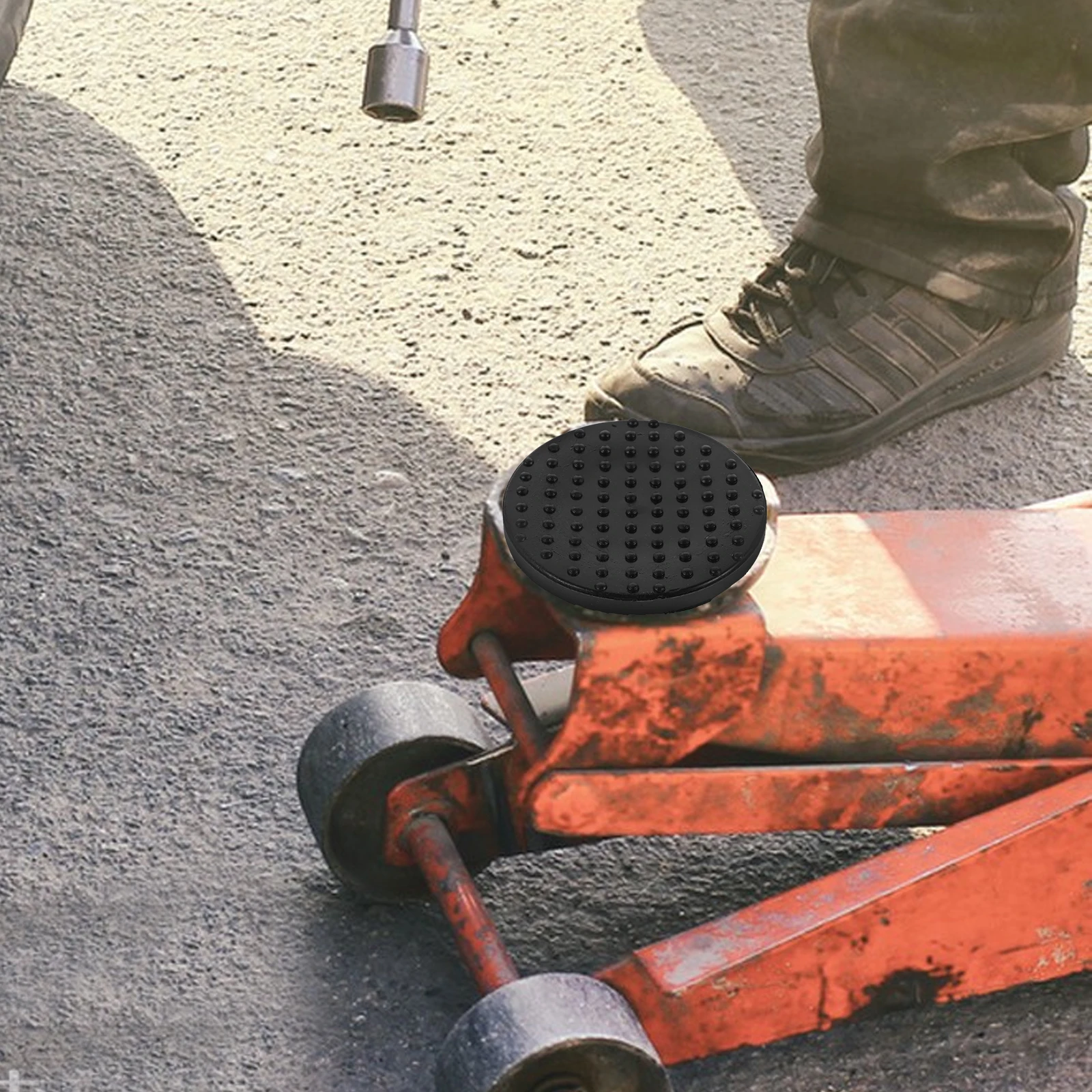 

4 Pieces Hydraulic Jack Foot Pad Thickened Rubber Accessories Car Lift Floor Horizontal Adapter Mats Durability Stability
