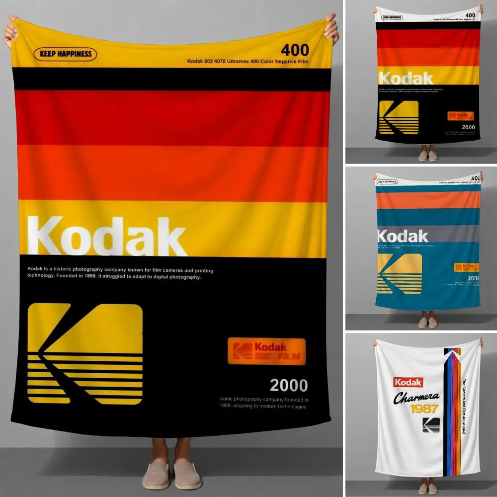 Brand K-kodak Film Camera Vintage Throw Soft Flannel Throw Blanket for Couch Bed Sofa Warm Cozy Lightweight All Season