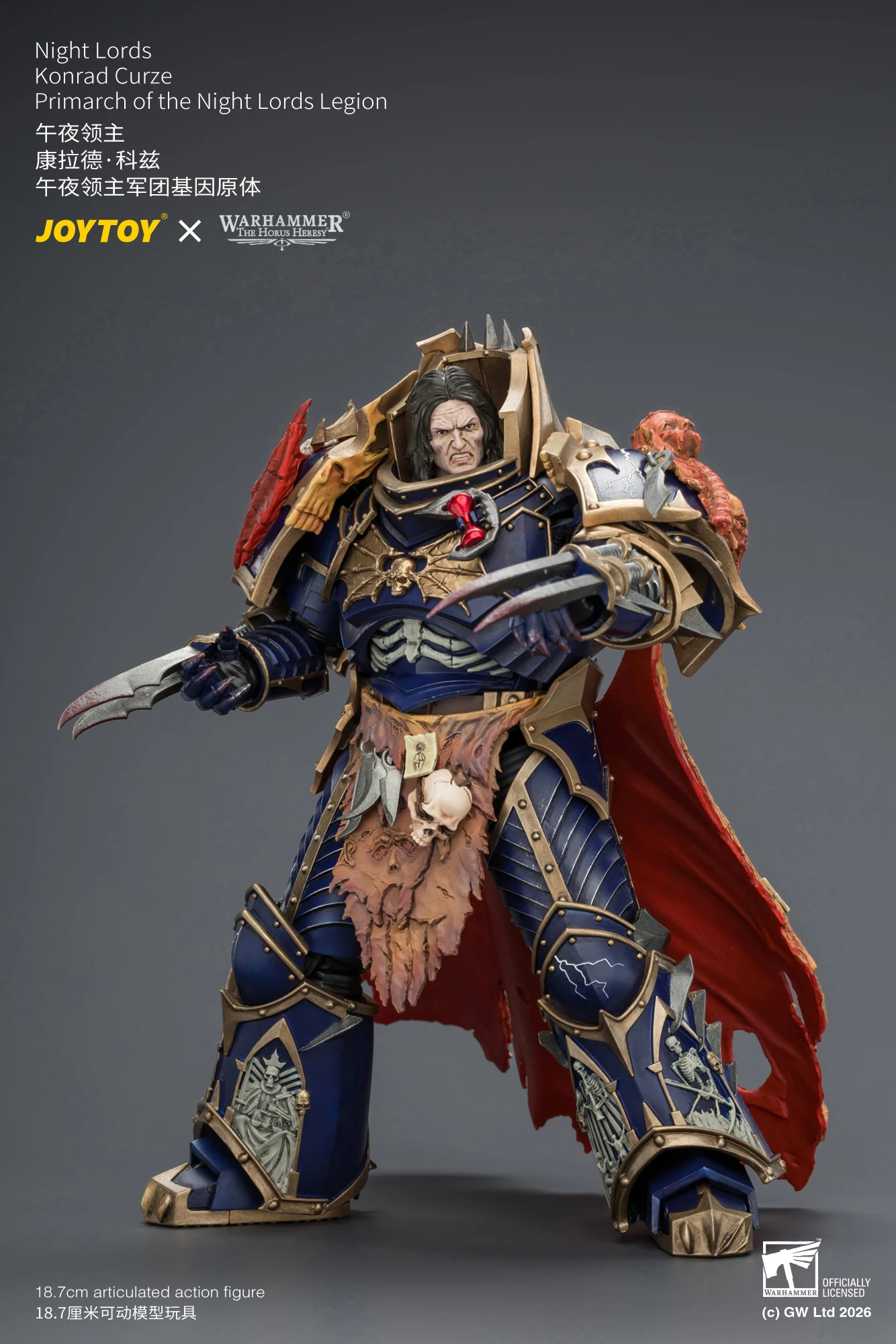 JOYTOY Warhammer "The Horus Heresy" 1/18 Action Figures Night Lords Konrad Curze Primarch of the Night Lords Legion