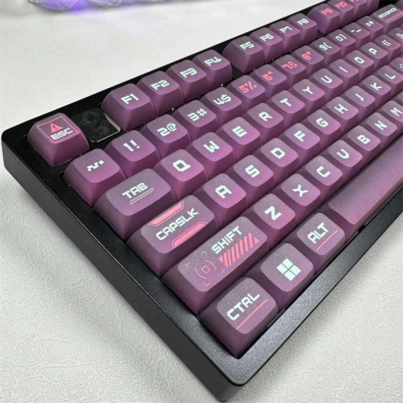 

Cyberpunk Themed Keycap 128keys XDA Profile PBT Gradient Keycaps Sublimation Fit for Mechanical Keyboard 64/68/75/84/87/98/108