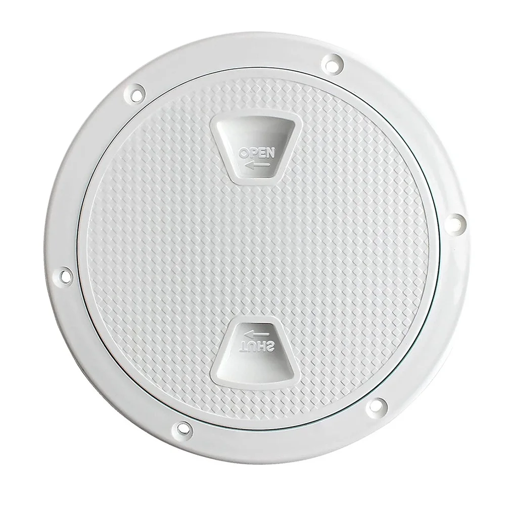 Circular Non Slip Inspection Hatch-Boat Hatch Deck Plate with Detachable Cover for RV Marine Boat Kayaks-4Inch White