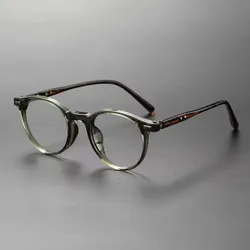 Fashion Round Anti Blue Light Glasses Frame Women TR90 Urltralight Optical Prescription Eyewear Men Vintage Myopia Eyeglasses